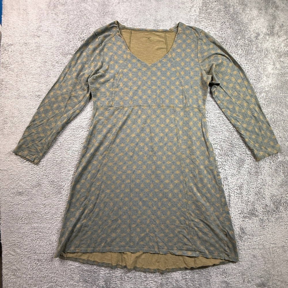 Horny Toad & Co Midi Dress Womens XL Green Blue Organic Cotton Tencel Excellent